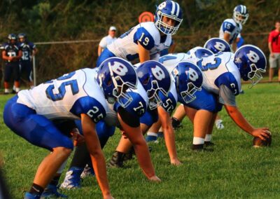 football players lined up